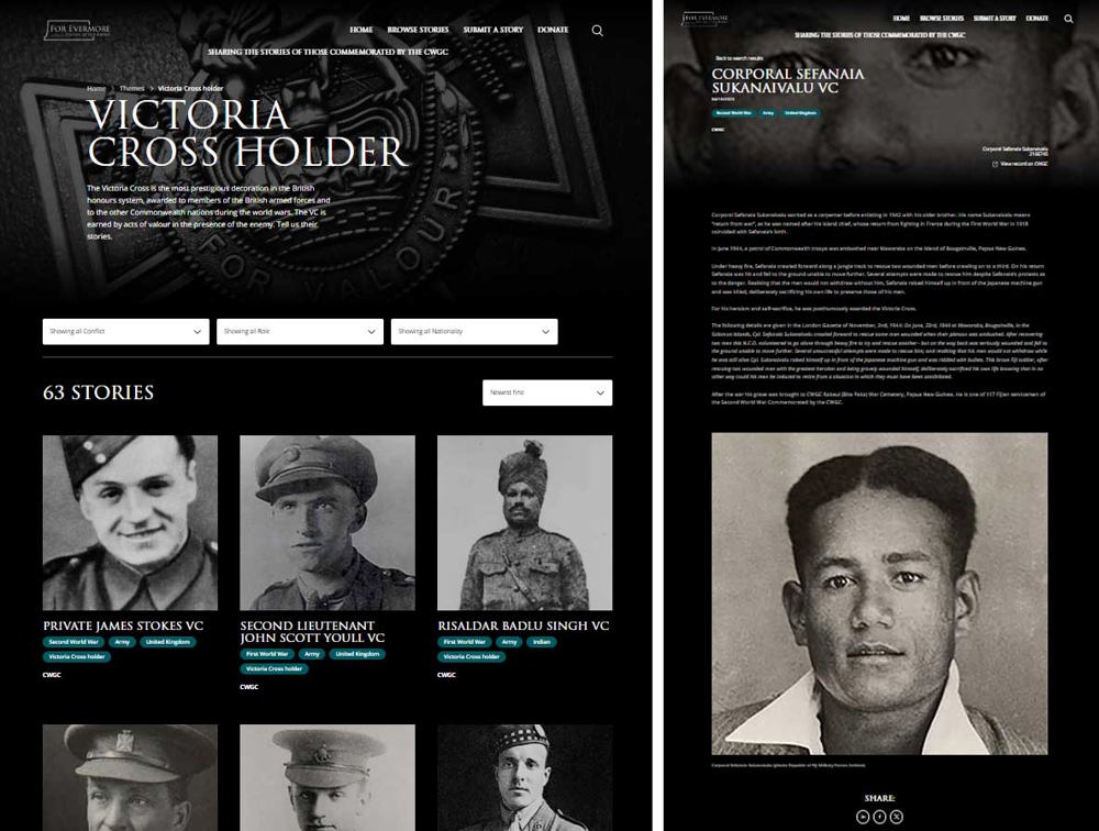 For Evermore example web pages